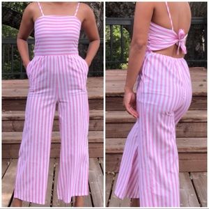 New!!! Pink striped Jumpsuit
